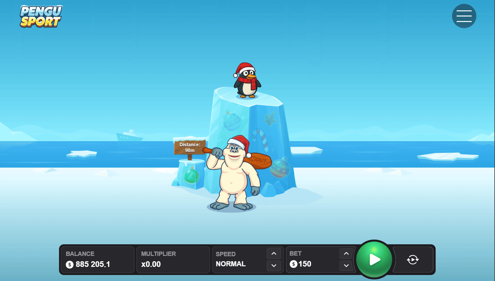 Pengu Sport gameplay - Yeti launches penguin flying